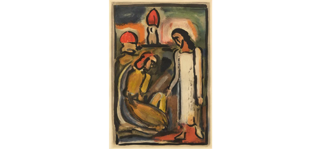 After Rouault’s "Christ and the Woman Saint" by Leslie Bustard